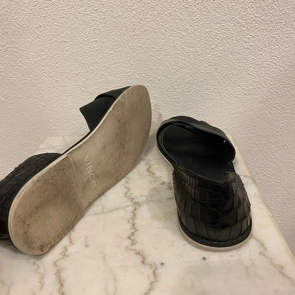 Vince Ida Open-Toe Crossover Leather Flat Size 8 VGUC - Picture 5 of 5